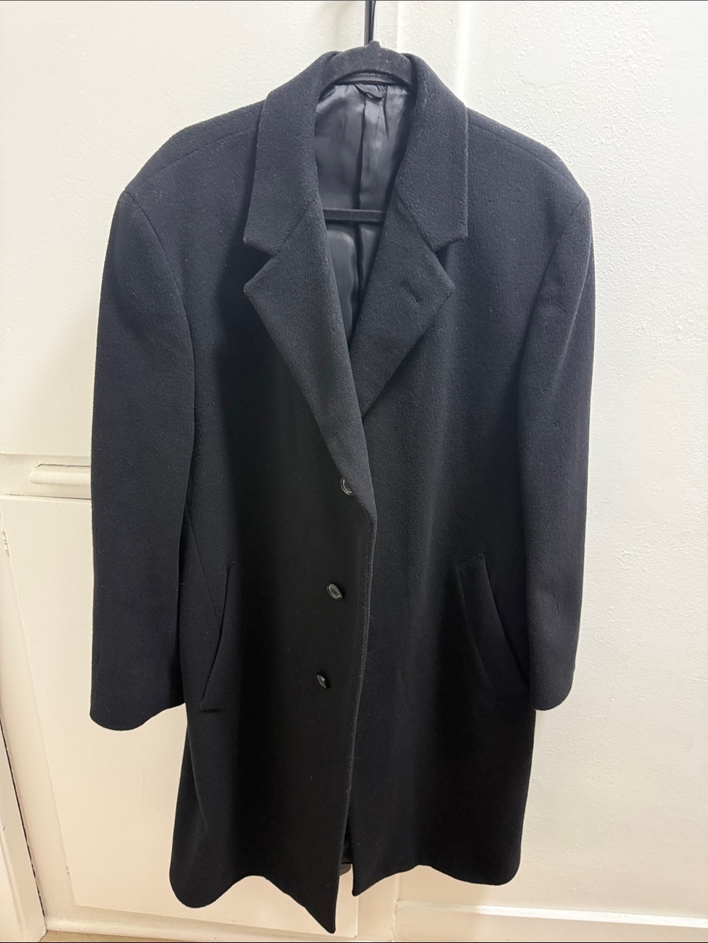 Alfani Black Wool Blend Long Pea Coat